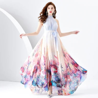 Floral Halter Maxi Dress